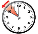 Daylight saving time clock moves back for one hour from 11pm to 10pm
