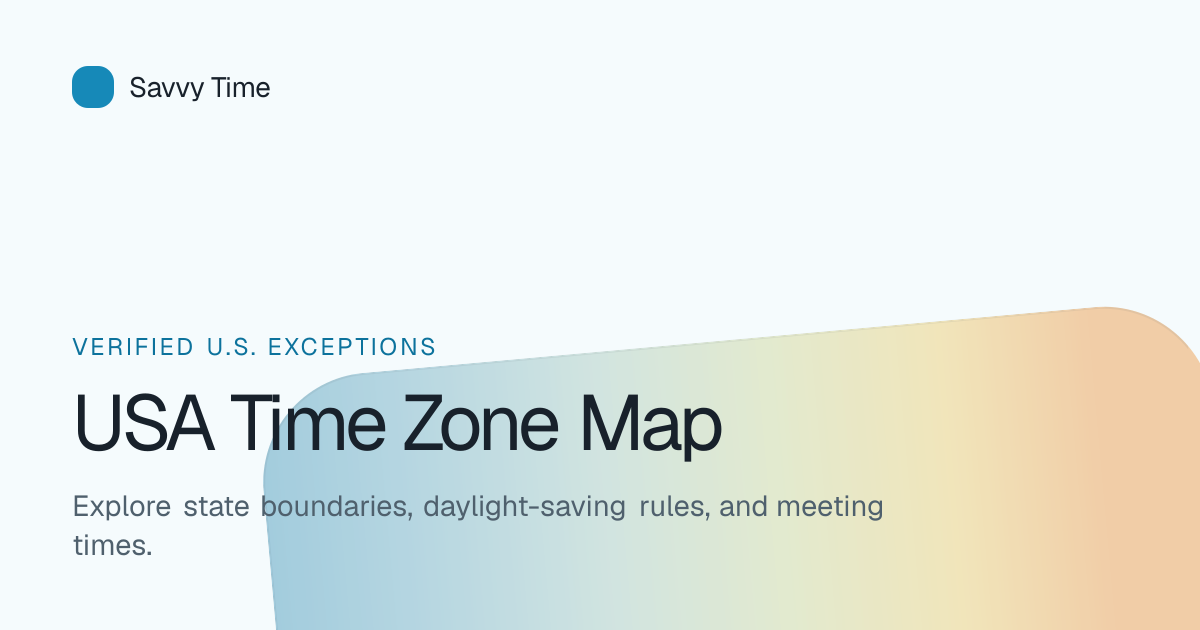USA Time Zone Map - U.S. Time Zones and DST Exceptions | Savvy Time