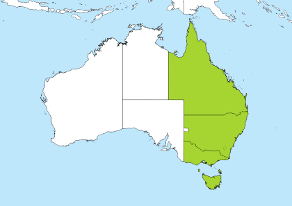 AEST Time Zone Geo Map